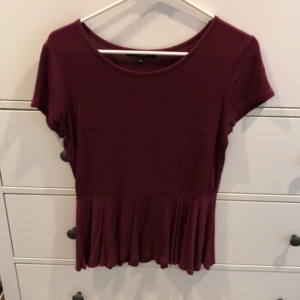 Maroon peplum top